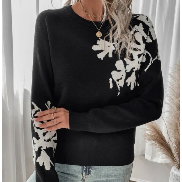 New floral print long sleeve sweater - Picture 4 of 6